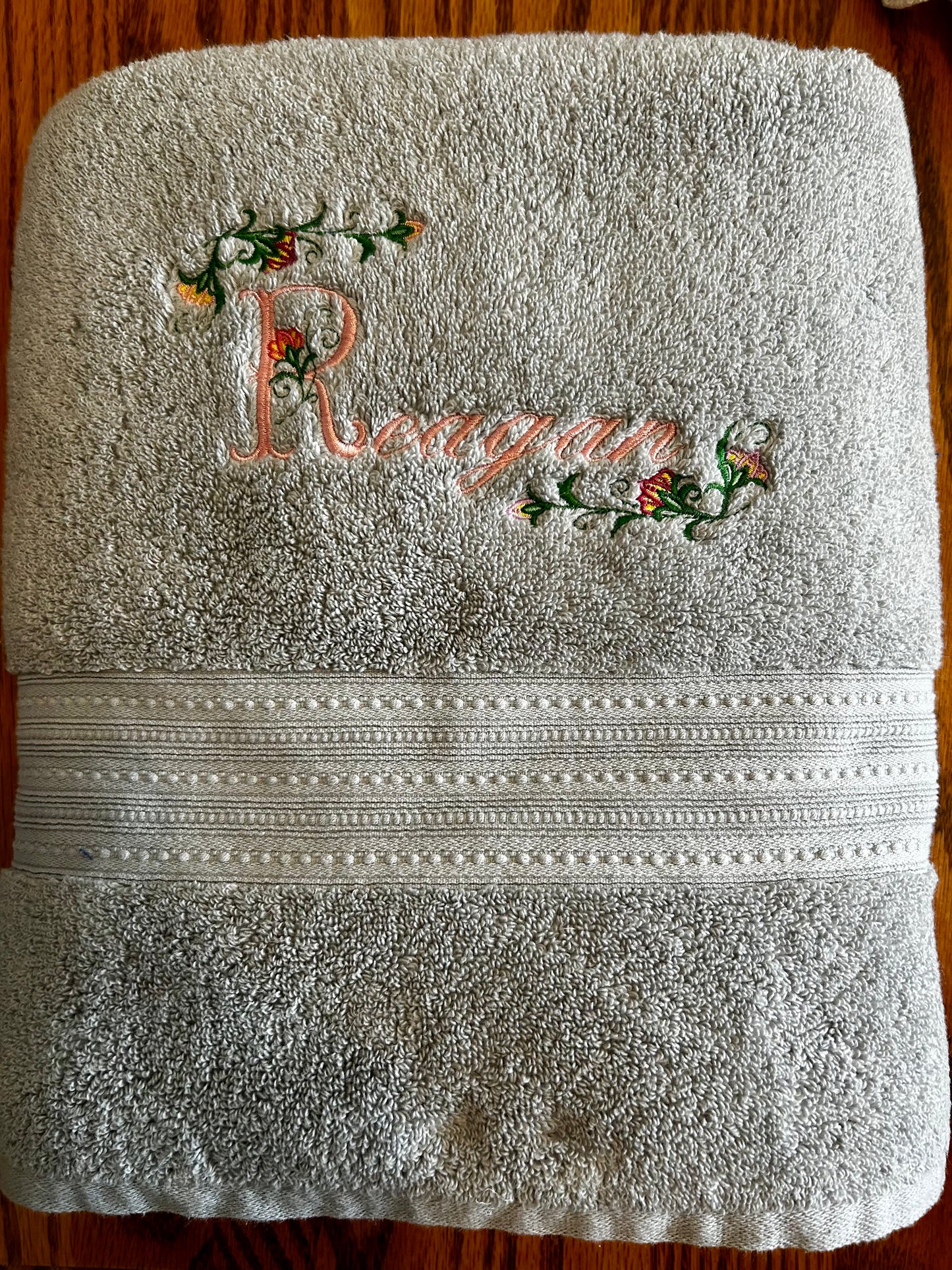 Personalized Name Towel with Floral Border