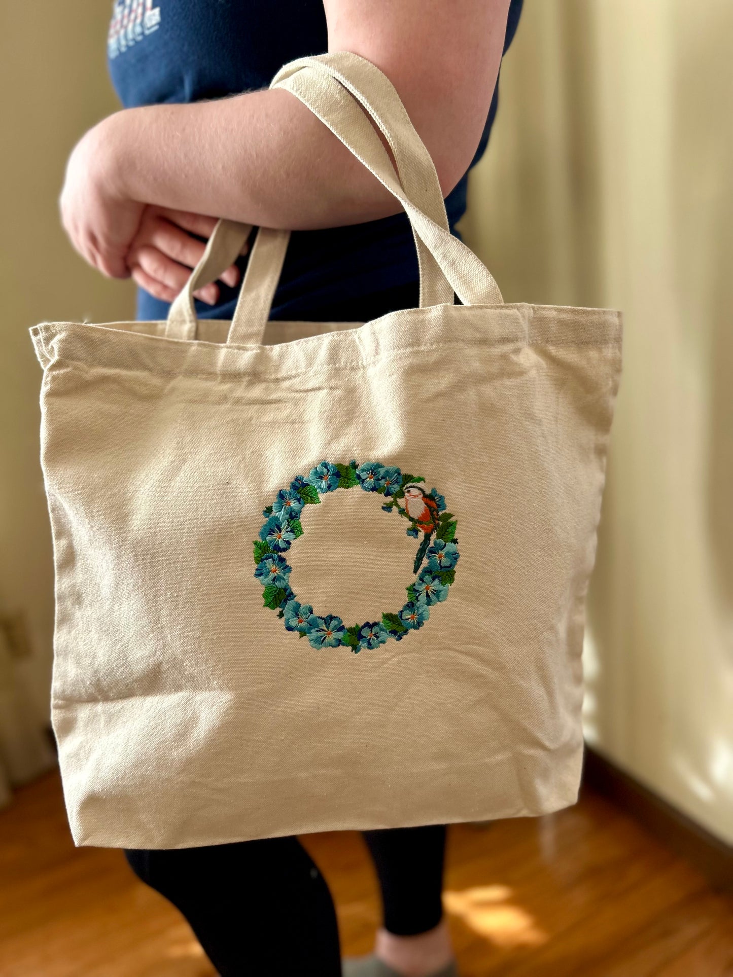 Flower Wreath Canvas Tote Bag