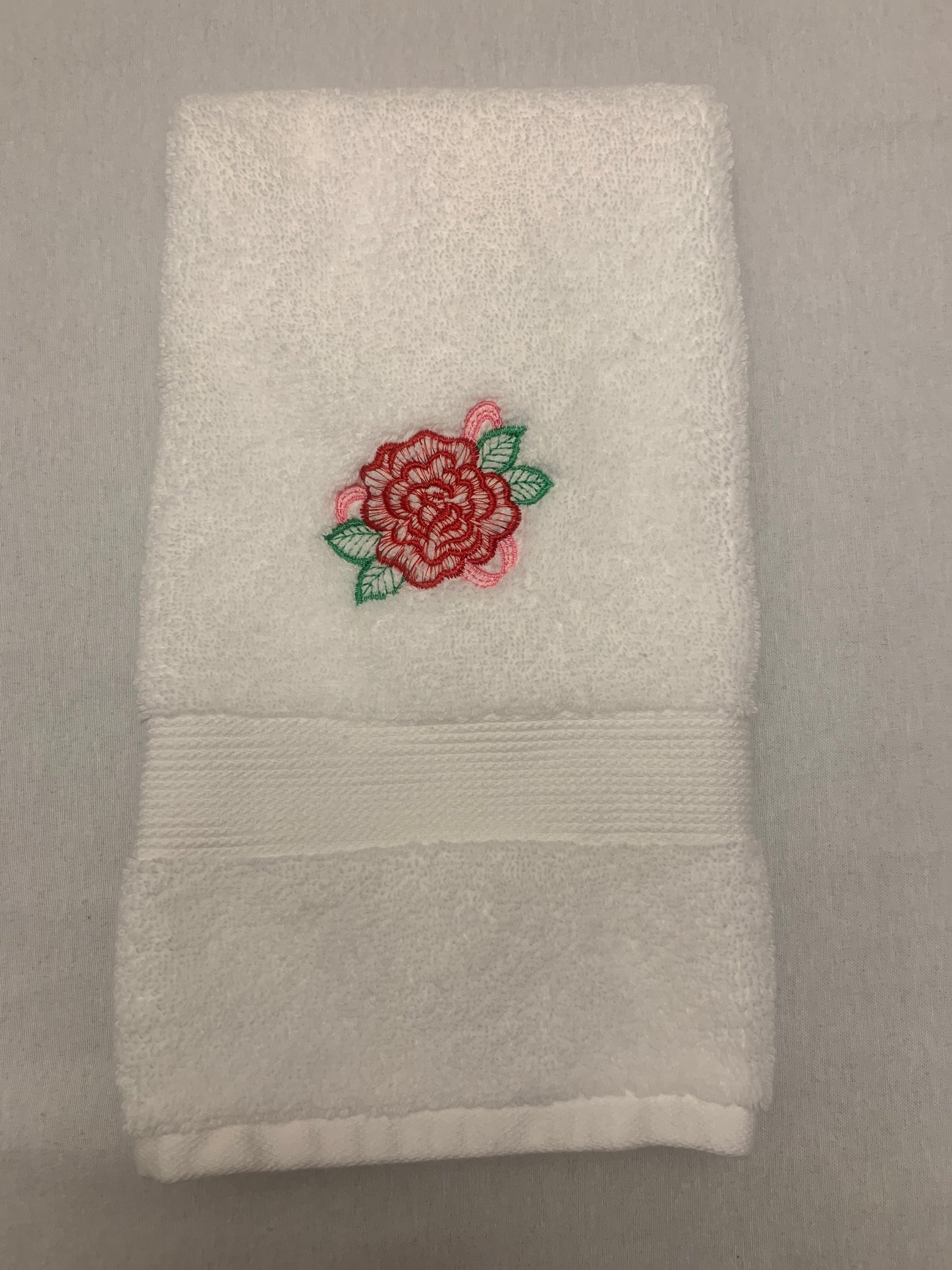 Embroidered Floral Hand Towel