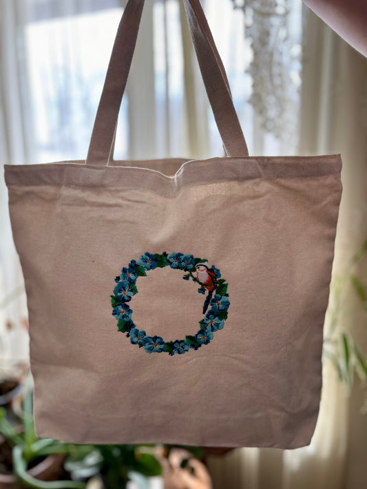 Flower Wreath Canvas Tote Bag