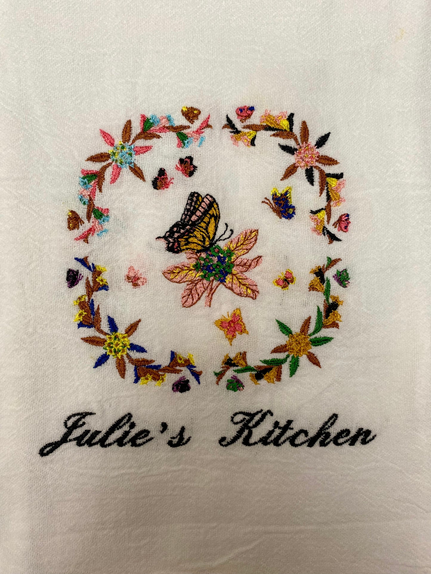 Personalized Butterfly Flour Sack Towel